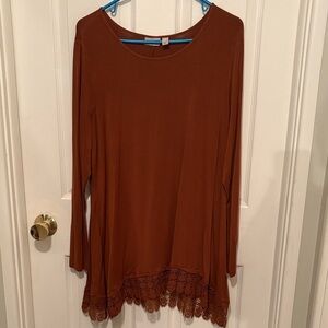 Logo by Lori Goldstein lace trim tunic top